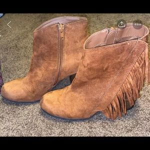 Fringe booties